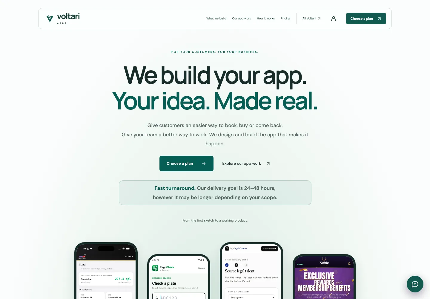 Voltari Apps homepage preview