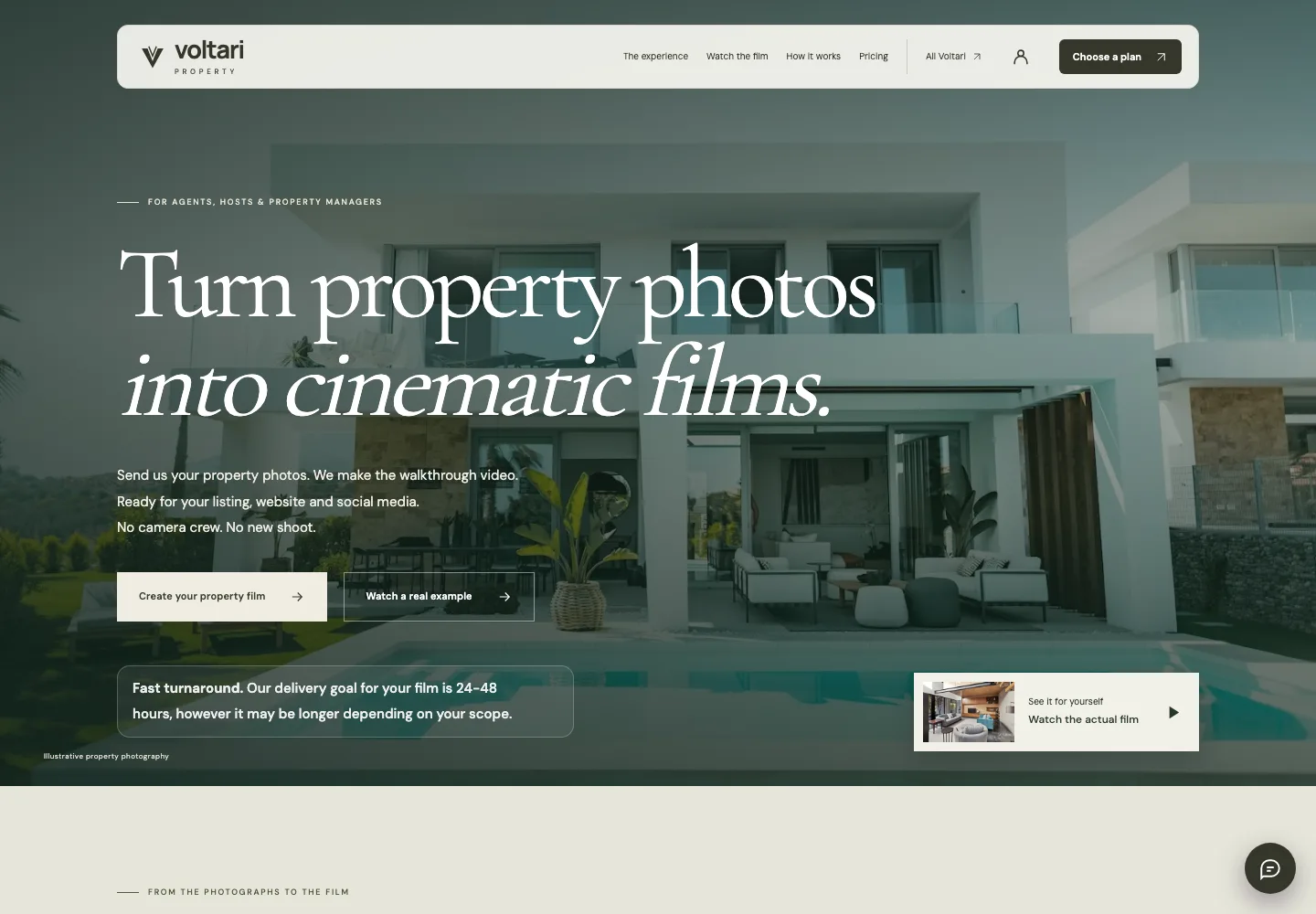 Voltari Property actual website homepage snapshot